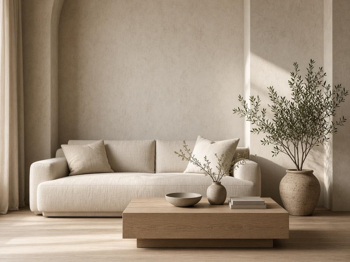 Lounge sofa in warm linen — soft furniture for trade